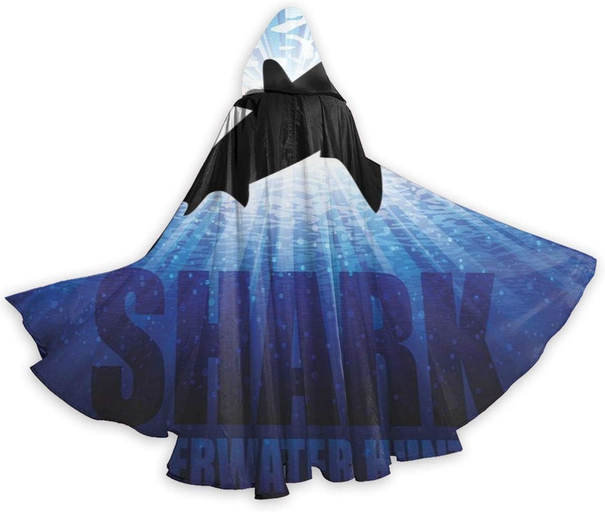 QBahoe Adult Cape Cloak Camo Camouflage Shark Underwater Hunter Full Length Halloween Hooded Cloak Christmas Fancy Cape Costumes for Women Men