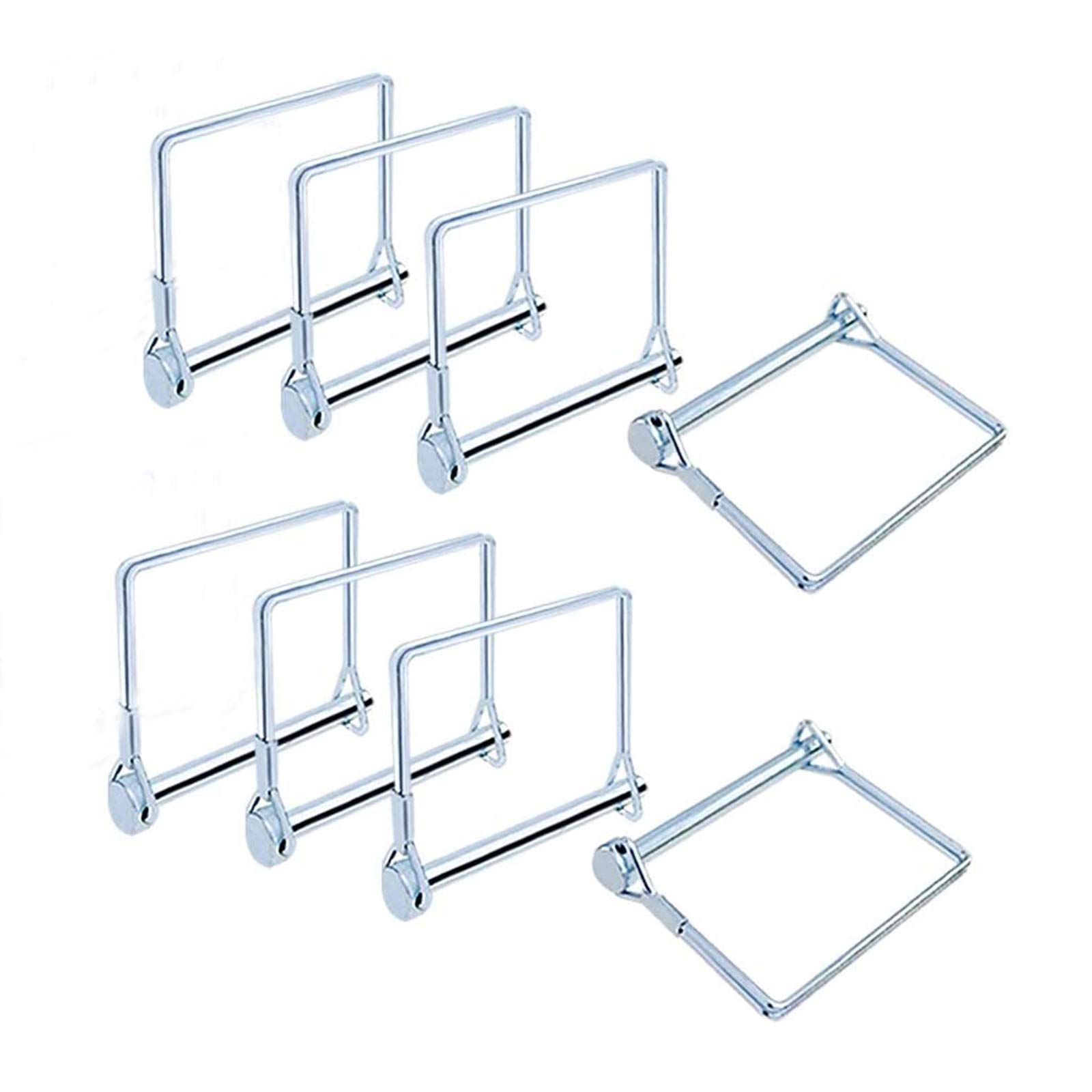 8pcs Shaft Locking Pin, 1/4" Galvanized Square Loop Wire Lock Pin, Heavy Duty Safety Coupler Pin Shaft Locking Hitch Pin for Farm Lawn Garden Wagons Trailer Towing (Silver)