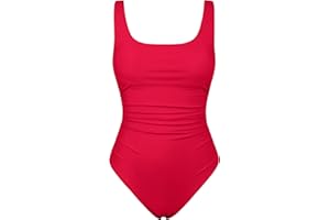 Underwire Swimsuits for Women Ruched Tummy Control Long Torso One Piece Bathing Suits Push Up Modest Swimwear