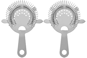 Txibi Cocktail Bar Cocktail Strainer, Stainless Steel Hawthorne Strainer 6-Inch, Commercial Quality Bartender's Supplies (2 P