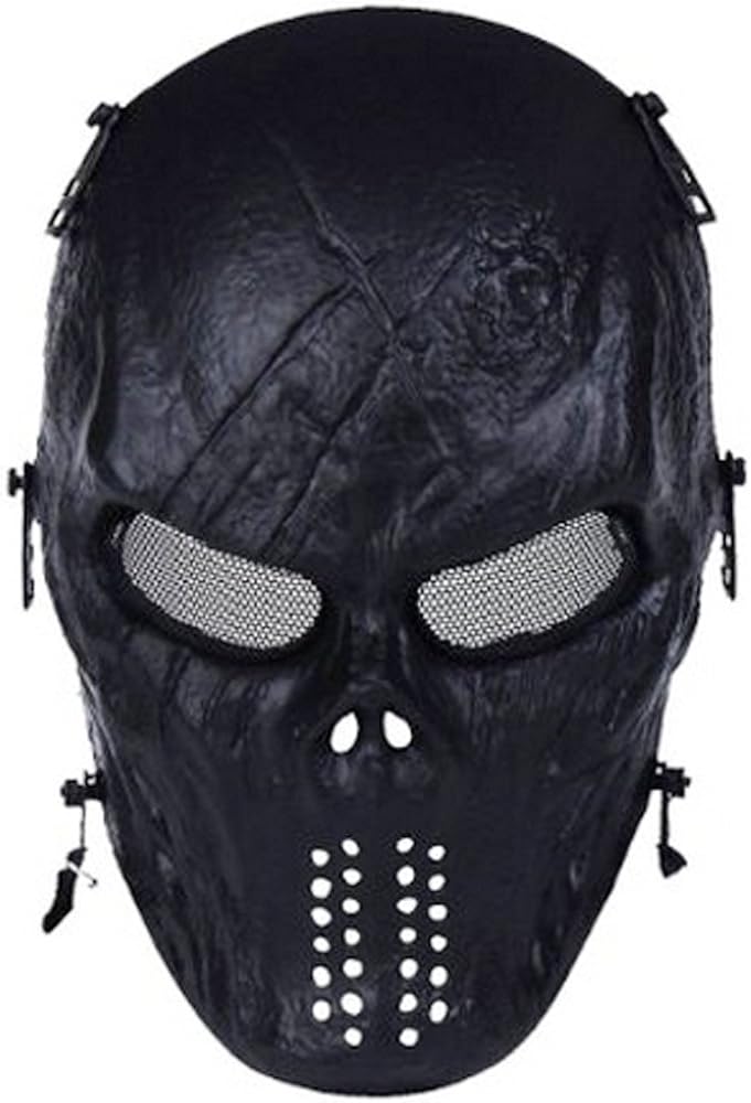 Tactical Mask Skull Full Face with Metal Mesh Eye Protection-Airsoft/BB Gun/CS Game-Zombie Masks Heads Scary for Cosplay Party Halloween Tricky Man&Women : Clothing