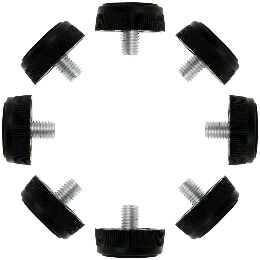 Sourcingmap M8 x 10 x 30mm Furniture Glide Leveling Feet Adjustable Leveler Floor Protector for Desk Sofa Leg 8 Pack