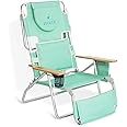 Ostrich Deluxe Reclining Lounge Chair, 3 in 1 Folding Outdoor Beach Lounger, Teal