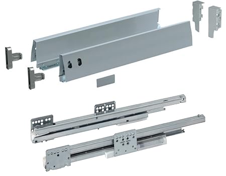 Grass Full Extension Soft Metallic Drawer Set Aluminium Sync 550