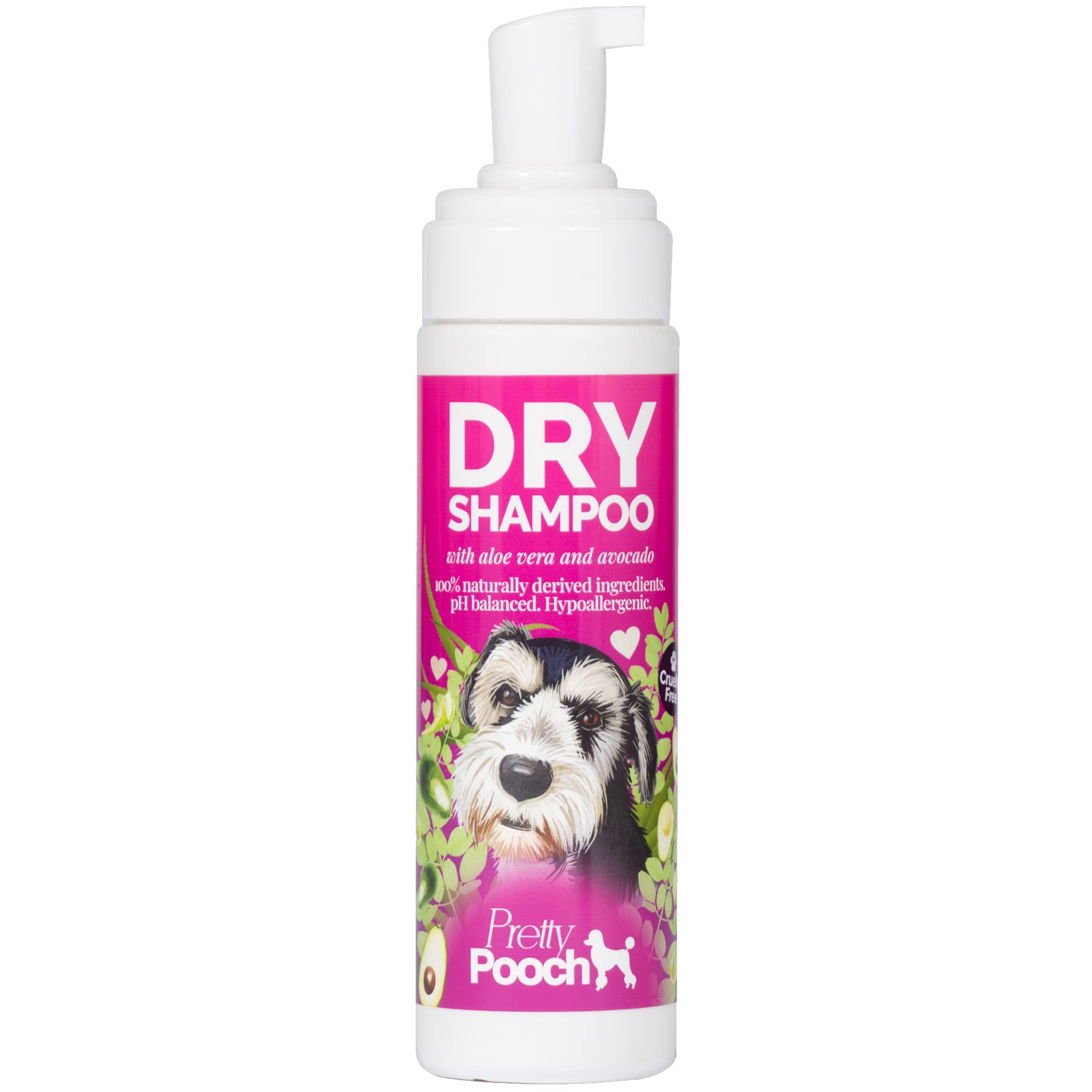 Pretty Pooch Dry Shampoo Mousse - Contains Aloe and Avocado - Cleans, Refreshes and Hydrates Without the Need for Water - Helps to Remove Knots and Odours - For all Dog Breeds (200ml)