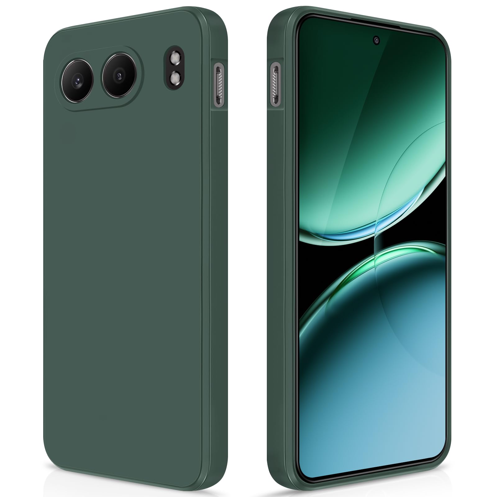 GiiYoon Case Compatible with OnePlus Nord 4, Silky-Soft Touch Full-Body Protective Phone Silicone Case, Shockproof Cover with Microfiber Lining, Green