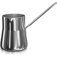 Turkish Coffee Pot - Warmer milk - Ibrik - Cezve - Arabic Briki Coffee Pot - Stainless Steel 15 Ounce Espresso Coffee…