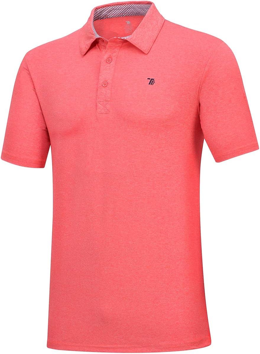 JINSHI Men's Athletic Shirts Sports Polo T-Shirts Short Sleeve Classic Golf Polo Shirt: Clothing