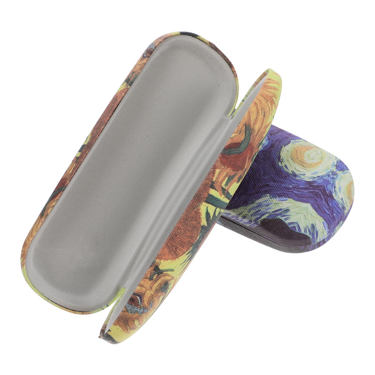 Milisten 2pcs Hard Shell Eyeglasses Case Leather Glasses Case Sunflower Starry Night Painting Sunglasses Holder Eyewear Glasses Container