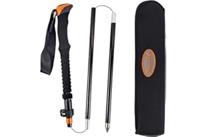 Aventik Fold-able Wading Staff Water Depth Safety Warning Sign Coated Stainless Steel Core T7075 Aluminum Body Corrosion Resistance