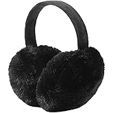 Lanenow Ear Muffs for Winter Women Men, Soft Faux Fur Ear Warmers, Foldable Earmuffs for Running, Cycling, Outdoor