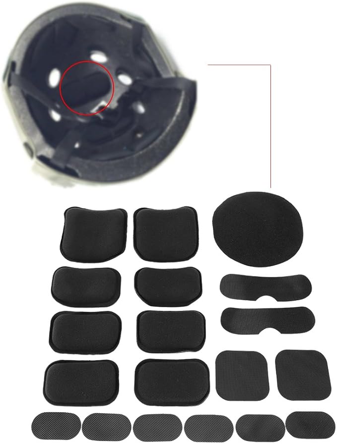 Tbest Tactical Helmet Pads Foam Pad, 19pcs/set Soft Durable EVA