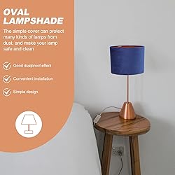 KALLORY Cloth Lamp Shade Oval Shaped Clip-on Lamp