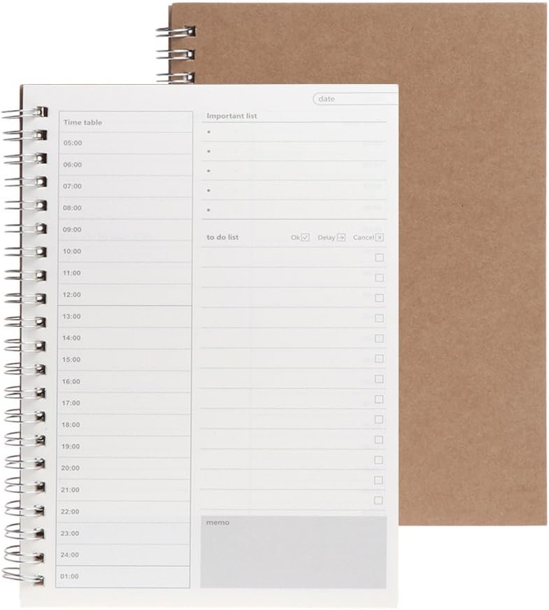 liaobeiotry Notebook Planner Book Monthly Weekly Daily Agenda Schedule Blank Diary DIY Study Notebook
