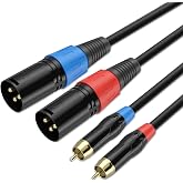 ZIWAI Dual RCA to Dual XLR HiFi Stereo Audio Connection Cable - 3.3ft