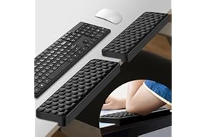 JIKIOU L-Shaped Desk Elbow Pad for Desk, Memory Foam Elbow Support Padding with Non-Slip, 2 Pack Ergonomic Desk Edge Cushion, Wrist Comfort Support for Office Home Black