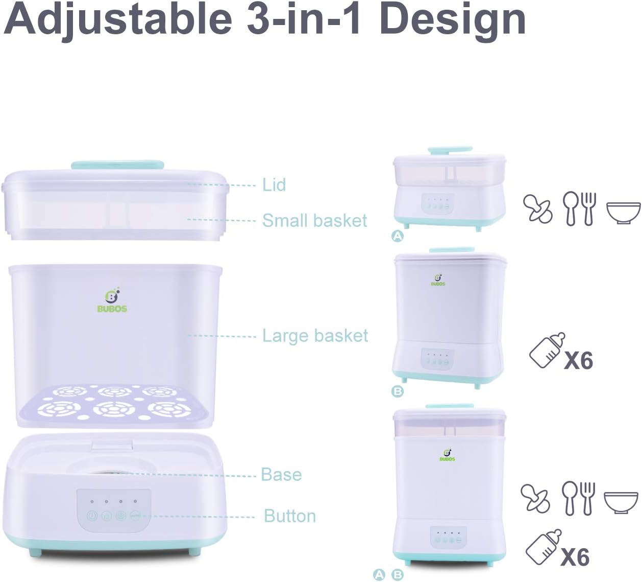 bubos baby bottle electric steam sterilizer and dryer