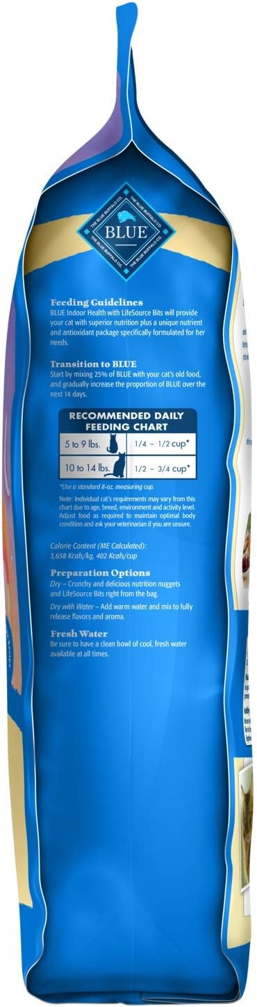 Blue Buffalo Indoor Health Natural Adult Dry Cat Food, Chicken & Brown Rice 15-lb : Dry Pet Food : Pet Supplies