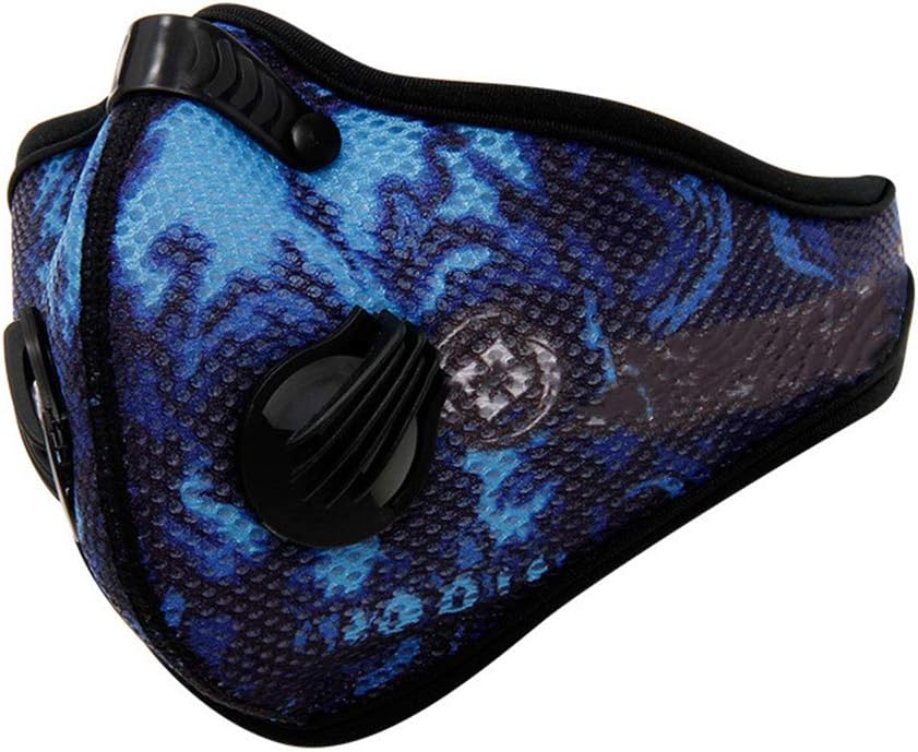 XCBW Dust Mask Respirator,OutdoorAnti-pollution Sports Mask, with Activated Carbon Filter, Protects from Dust, Exhaust Fumes, Pollen Allergy,Blue