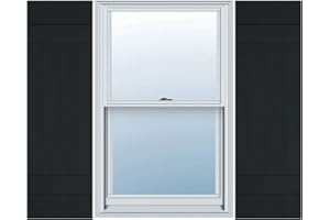 Builders Edge 14 in. W x 24 in. H Builders Edge, TailorMade Four Board Joined (2 Batten), Board-n-Batten Shutters, Includes Matching Installation Spikes (Per Pair), 002 - Black