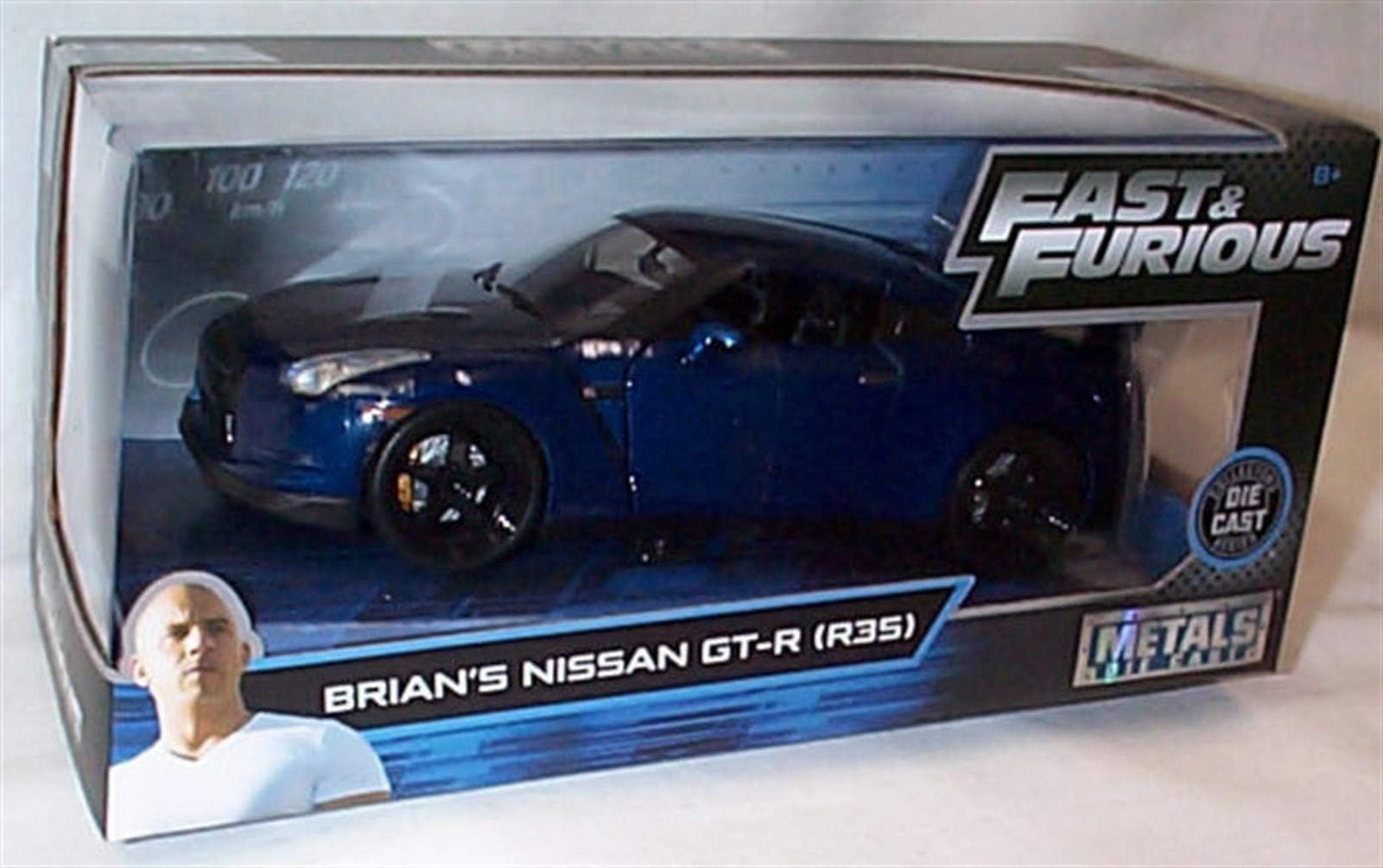 jada fast & furious dark blue Nissan GT-R R35 car 1:24 scale diecast model