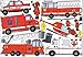 Fire Truck Firefighter Wall Sticker Decals / Fire Truck Wall Decor