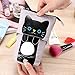 BTSKY Cute Carton Pen Pencil Case- Canvas Pencil Holder Pen Organizer Zipper Stationery Pouch Bag for Students Boys and Girls (Grey)