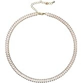 FANZE Sparkly Tennis Necklaces for Women Cubic Zirconia Gold Plated Choker Necklace Dainty Jewelry Gifts for Holiday Wedding Party Prom Valentines Day