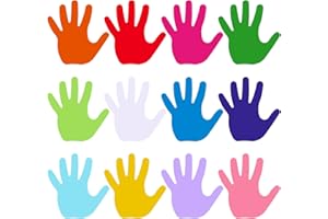 Kisston 360 Pcs Hand Cutouts Paper 3.9 Inch Assorted Color Die Cuts for DIY Craft Projects Bulletin Board Decor
