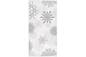 ALAZA Christmas Hand Towels Gray Silver Snowflakes Bathroom Towel Highly Absorbent Soft Small Bath Towel Decorative Guest Breathable Fingertip Towel for Face Gym Spa 30 X 15 Inch