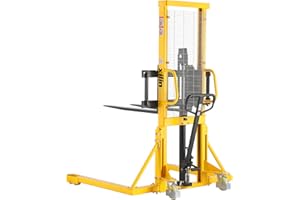 Xilin Manual Pallet Stacker 2200lbs Capacity 63" Lift Height with Straddle Legs Adjustable Forks