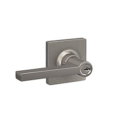Lock Scout Straight Lever with Square Trim Keyed