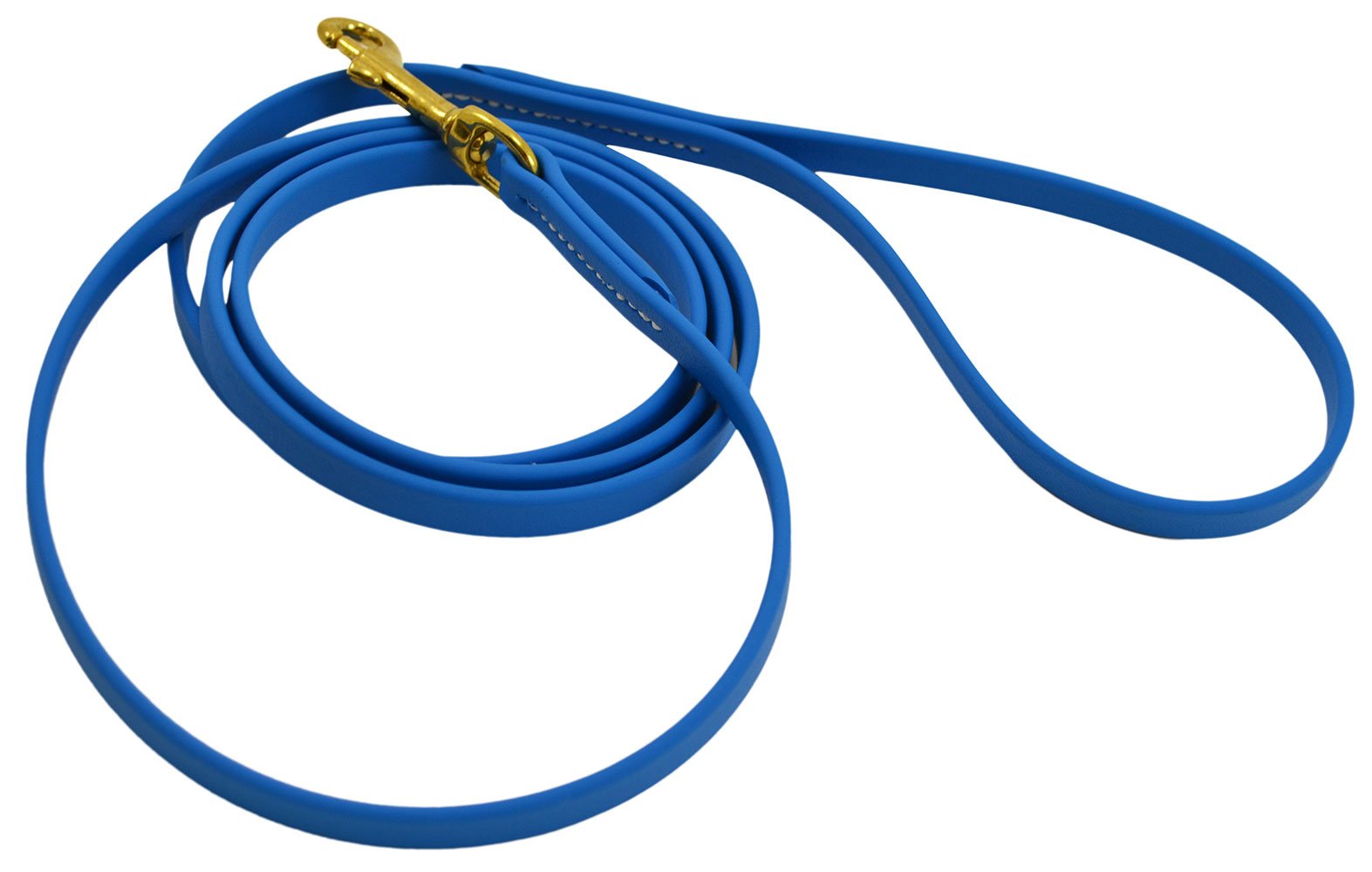 J&J Dog Supplies Biothane Dog Leash, 1/2" Wide by 6' Long, Sky Blue