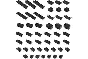 ECSiNG 48Pcs USB Port Plug Covers Set Silicone USB Anti Dust Cap Protector Charging Port Cover Kit Electronic Accessories for Phones Laptops Computer Black