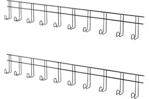 Yaocom 2 Pcs 10 Hook Tack Rack Shelves Metal Bridle Hooks with Hangers for Tack Room, Portable Horse Bridle Holder Wall Mount for Horse Halter Blanket Saddle