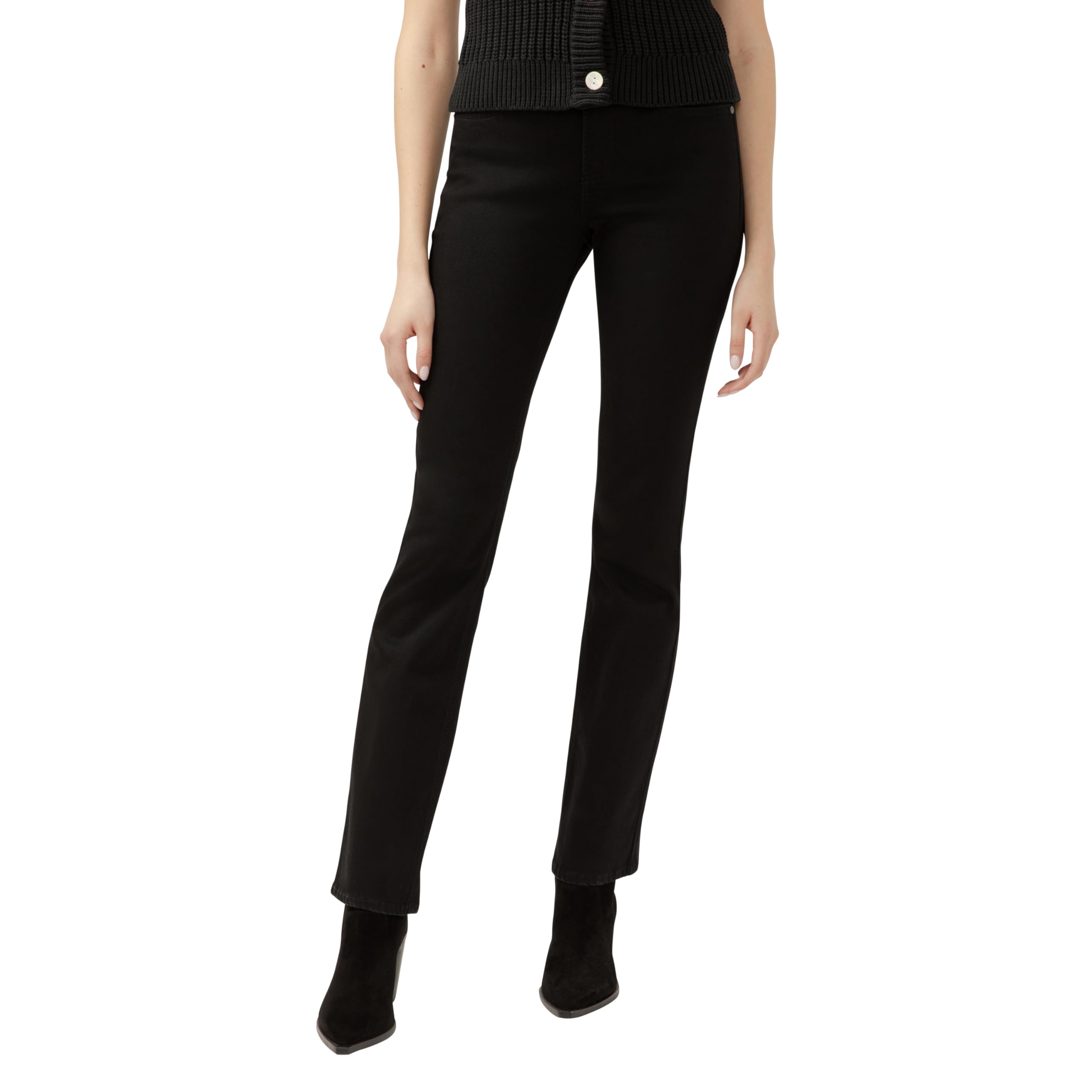 Silver Jeans Co. Women’s Avery High Rise Curvy Fit Slim Bootcut Jeans, Inky Black, 27W x 33L