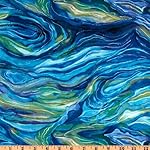 North American Wildlife Abstract Ocean Fabric By The Yard