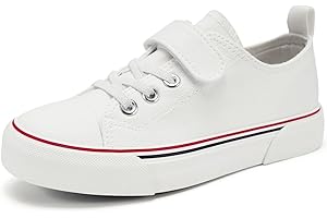 Zoroadke Toddler Boys and Girls Sneakers Low Top Adjustable Strap Canvas Shoes for Kids