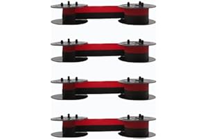 Zunate 4Pack Calculator Ribbon Twin Spool, Red Black Ink for EL-1197PIII EL-2196BL MP21DX FR-2650TM - Universal Replacement f