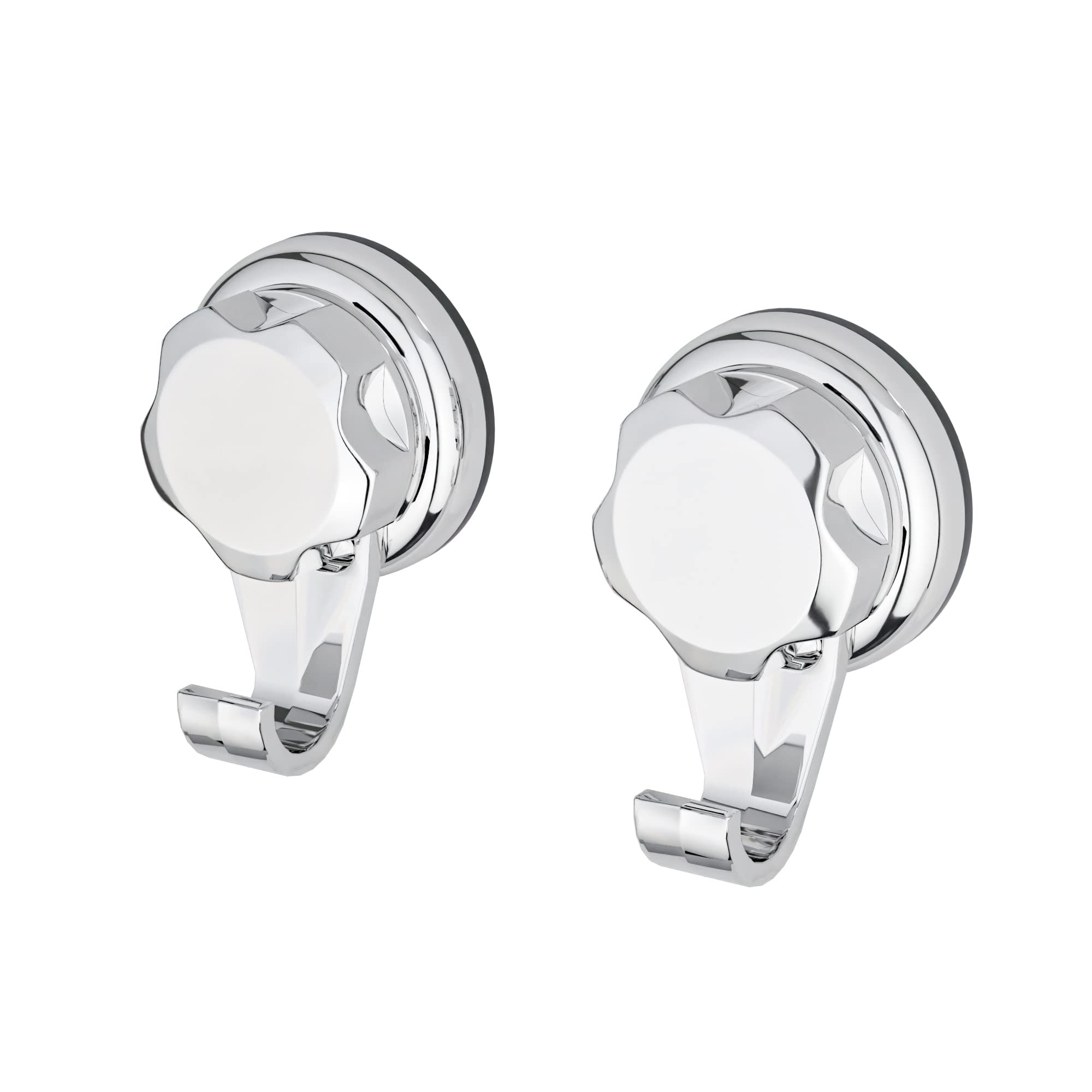 Compactor Bestlock Bath Small Hooks - Set of 2, Chrome, Suction Cup - tool-Free Installation, Rustproof and Waterproof