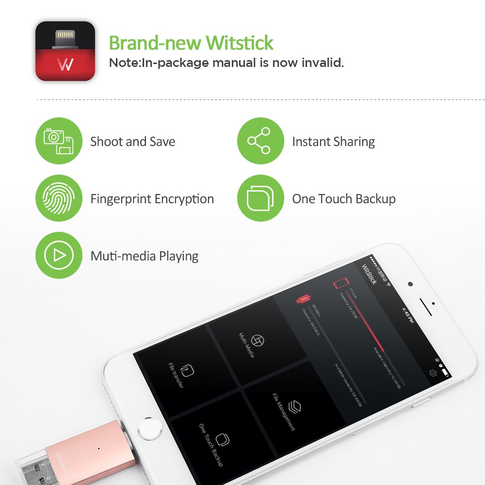 Memoria USB 3.0 OMARS® [Certificado por Apple MFI] Irisation 32 GB Pendrive Para iPhone iPad MacBook Computadoras Laptops Flash Drive Con Lightning Conector