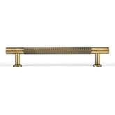 Urnew 5" Knurled Solid Brass Cabinet Pulls, Antique Brass 2-Pack | Solid Brass Bar Pull + Knurled, Designer Look + For Kitchen Cabinets + Bathroom &amp; Dresser + Heavy Duty, Easy Fit