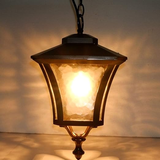 Regenfeste E27 Water Ripple Glass Pendelleuchte für den Außenbereich