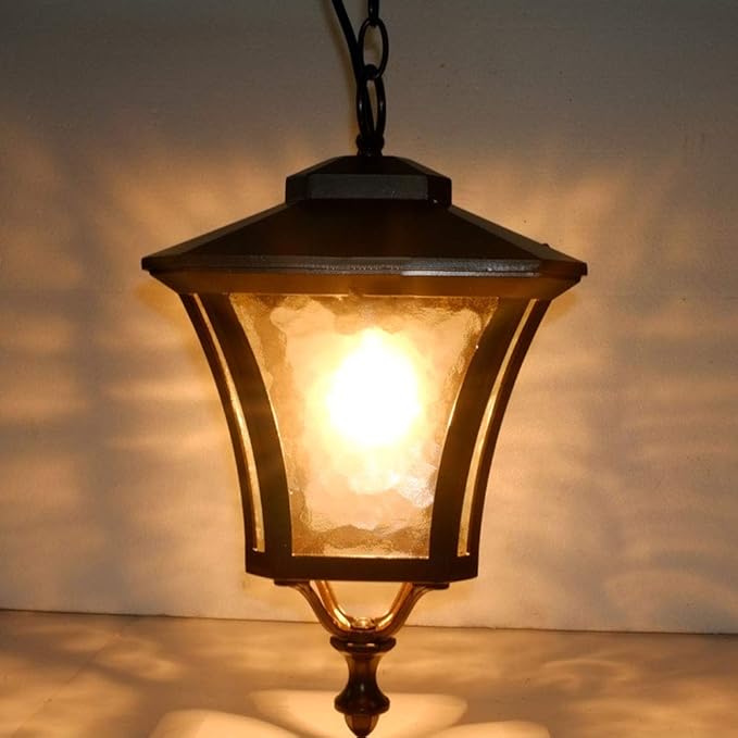 Regenfeste E27 Water Ripple Glass Pendelleuchte für den Außenbereich