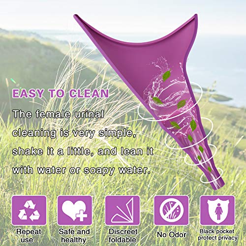 Rquite Female Urination Device, Female Urinal Silicone Funnel Urine