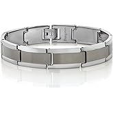 Men's Wide Shiny & Matte Polished Tungsten Bracelet