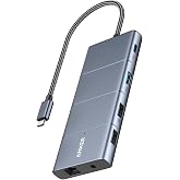 Anker USB-C Hub, 11-in-1 Docking Station Dual Monitor with 4K HDMI and DP | 1 USB-C and 1 USB-A 10Gbps Data Ports, 2 USB 2.0
