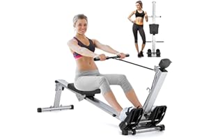 LUBBYGIM Rowing Machine for Home Use, Row Machine Rower with Adjustable Resistance, Hyper-Quiet Rower Machine Supports 300LBS…