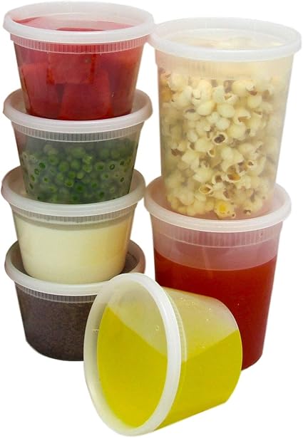 Fit Meal Prep Lebensmittel Lagerbehälter mit Deckeln, runde Plastik