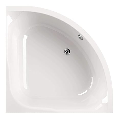 Calmwaters - Panasia - Raumsparende Eckbadewanne in 120 x 120 cm aus weißem Acryl für zwei Personen - 02SL2970